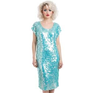 VTG Norma Kamali Iridescent Paillette Dress 1980s Mermaid Glam Disco Era S